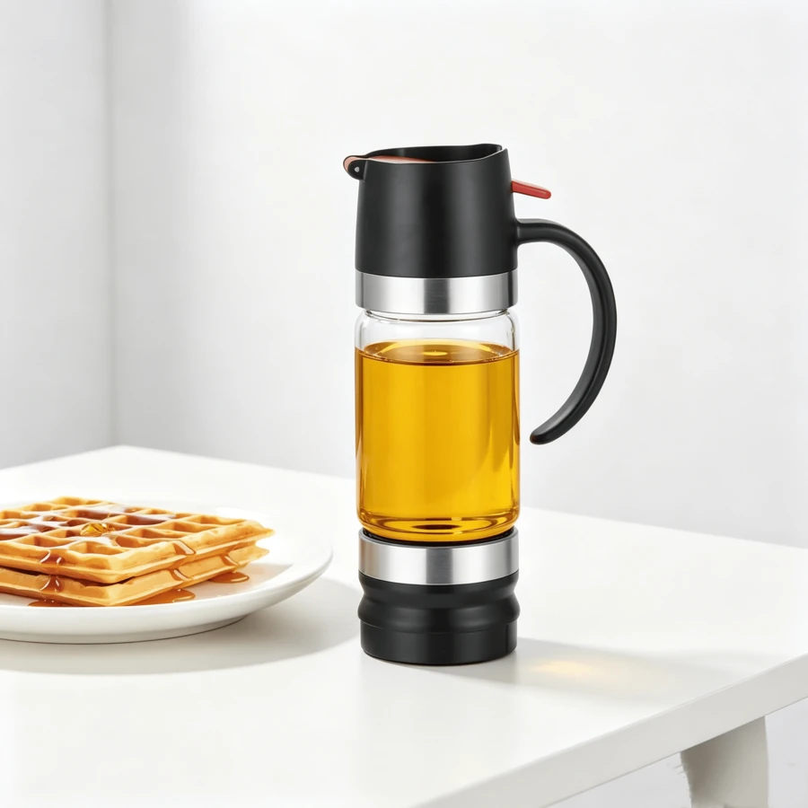 9 Oz Glass Honey Dispenser With Handle, Drip-Free Syrup And Honey Container, Multipurpose Kitchen Dispenser For Honey And Syrup - View 1