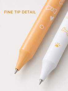 1pc/4pcs Button Pen Chai Dou Dou Clickable Gel Pen, Cartoon Dog Highly Attractive INS Style, Suitable For Students' Daily Writing, Journaling, Etc., Also Can Be Given As Christmas/Halloween Small Gifts From Parents To Children. - Multicolor - View 6