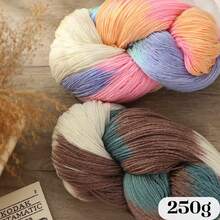 LIRISNLY 100% Wool Yarn 250g Gradient Color Hand‑Knitting Yarn Soft Warm Segment Dye Yarn For Sweater Scarf DIY Crochet Crafts - Multicolor - View 2