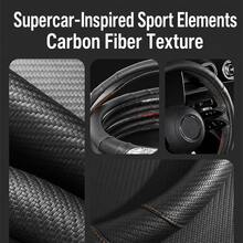 1PC PU Leather & Peach Wood Texture Car Steering Wheel Cover, Wear-Resistant & Non-Slip, Inner Ring Design, All-Season Use, Holiday Gift, Car Interior Accessory, Fits 38cm/15inch - Multicolor - View 4