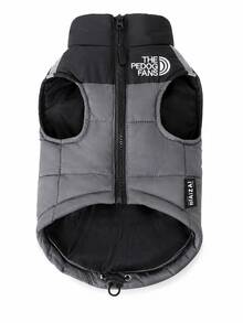 Winter Quilted Dog Vest, Sleeveless Warm Dog Clothes With Leash D‑Ring, Reflective Zipper Dog Jacket, Stand‑Collar Drawstring‑Adjustable Pet Apparel For Small, Medium And Large Dogs For Outdoor Trips - Grey - View 10
