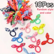 2/5/10pcs/Set Colorful Rabbit Ear Hair Ties, Women's Cute Cartoon Bow Hair Bands, Rubber Bands For Hair (Random Color) - Multicolor - View 14