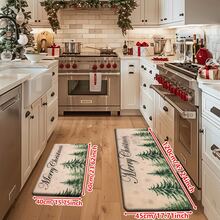 1/2/3pcs Christmas Theme Kitchen Rugs, Flannel Kitchen Rugs, Comfortable Soft Absorbent Non-Slip Machine Washable With Non-Slip Backing, Suitable For Doorway, Living Room, Patio, Bedroom, Kitchen, Dining Room, Laundry Room, Bathroom, Entryway, Multi-Functional Home Floor Mat, Holiday Christmas Decor - Multicolor - View 16