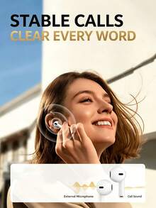 True Wireless Bluetooth Earbuds With Built-In Active Noise Cancellation, High-Fidelity Stereo Sound Performance, Wireless Charging Case Included, Waterproof In-Ear Design, Suitable For Travel, Fitness, Gym And Daily Wear - White - View 3