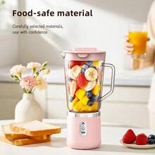 SINRAY Upgraded Electric Juicer: Wireless Portable 800ml Desktop Blender, High Power, Built-In 1500mAh Rechargeable Battery, Detachable Cup Body, Easy Cleaning Design. Suitable For Making Fresh Homemade Juice, Ideal For Home Kitchen And Office - Multicolor - View 2