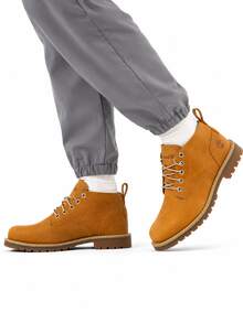 Timberland 新款戶外中筒工作靴，防滑防水男士馬丁靴 - 棕色 - 查看 7