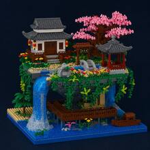 1685pcs Peach Blossom Pool Building Blocks, ABS Material, Mixed Color Decoration Set, Suitable For Furniture Placement And Office Decoration, Perfect Gift For Holidays, Birthdays Or Anniversaries - Multicolor - View 5
