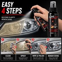 maxxauto Headlight Restoration Spray - Removes Yellowing, Scratches, Haze, And Cloudiness, Instantly Brightens Headlights - Suitable For Car Front And Rear Lights, Prevents Yellowing And Oxidation - Effective Renewal Solution - Capacity - View 8