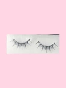 Cartoon False Eyelashes, Natural & Slender, Soft Fiber, Cross-Design, Fine Black Eyelash Band, Comfortable & Non-Irritating; Reusable, Suitable For Daily Makeup, European & American Style - Black - View 7