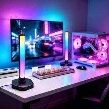 1/2pcs Stepless Dimming RGB Light Bar, USB LED Ambient Lamp With In-Line Control, Adjustable Clip & Stand For Bedside, Shelf, And TV Gaming Setup, Applicable To Game Scene Lighting, Creating A Game Room Atmosphere - USB - View 2