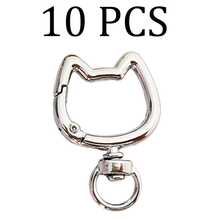 2/3/4pcs Rotating Cat Keychain Zinc Alloy Bag Hardware Spring Clasp Metal Ring Open Spring Loop, Perfect For DIY, Jewelry Metal Keychain Metal Shape Spring Clasp, Outdoor Metal Keychain Key Chain Bag Clip Hook Dog Chain Clasp Suitable For Phone Bag Keychain Hook Clasp Bag Hanging Hook, Handmade DIY Accessories, Halloween, Christmas - Multicolor - View 14