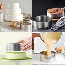 3pcs Stainless Steel Cheesecake Rings Mousse Cake Molds, Heat-Resistant 3-Layer Cake Baking Tools, Suitable For Birthday Cakes, Valentine's Day, Anniversary And Home Baking Bread And Cakes - View 11