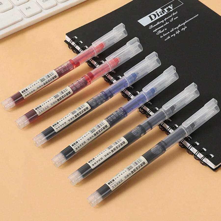 Classic Red, Blue, Black 3-Color Liquid Ink Ballpoint Pens, Smooth Ink Flow, Quick-Drying. Suitable For Office, Handmade, Bookkeeping, School Students Daily Writing, Practice Exercises, Etc. - Back To School Season