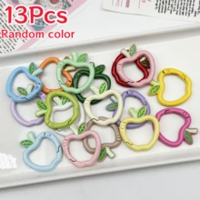 3/5/7/9/11/13/15Pcs Apple Shaped Carabiner Durable Metal Alloy Keychain Ring Quick Release Spring Hook Suitable For Backpack Pendant Wallet Strap DIY Handmade Random Color - Multicolor - View 19