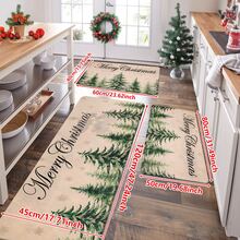 1/2/3pcs Christmas Theme Kitchen Rugs, Flannel Kitchen Rugs, Comfortable Soft Absorbent Non-Slip Machine Washable With Non-Slip Backing, Suitable For Doorway, Living Room, Patio, Bedroom, Kitchen, Dining Room, Laundry Room, Bathroom, Entryway, Multi-Functional Home Floor Mat, Holiday Christmas Decor - Multicolor - View 13