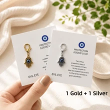 15pcs | Blue Eye Guardian Lucky Palm Keychain, Exquisite Amulet Pendant, Suitable For Backpack, Keys, Wallet Decoration, Symbolizing Peace And Good Fortune, Birthday, Graduation, Holiday Gift For Friends And Family - Evil Eye Palm Charm - View 9