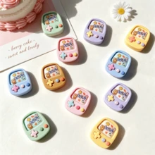 5/10/18pcs Creative Cute Rounded Game Console Shaped Flat Resin Pendant Accessories, Random Styles, Suitable For DIY Jewelry Earrings, Hair Clips, Phone Cases, Scrapbooks & Jewelry Making Decorative Charms - Colorful Mini Game Console Pattern - View 1