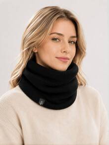 1pc Women's Knitted Fleece Neck Warmer, Windproof Ear Protector Cycling Face Mask, Men's Neck Scarf - Multicolor - View 18