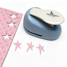 1pc Star Paper Puncher, Paper Punching & Embossing Tool, DIY Star-Shaped Handheld Punch Border, Embossing Machine, Manual Embossing Decorative Puncher, Suitable For Scrapbooking, Journaling, Stamp Card Making, Photos, Scrapbook Supplies, Journal Decoration - Off-center Star Design - View 2