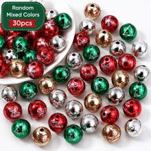 Mixed Acrylic Christmas Beads, Printed Holiday Pendants, Snowflake, Tree, Bell Patterns, Suitable For DIY Jewelry, Pens, Keychains, Bracelets, Necklaces, Holiday Decoration Crafts, Merry Christmas Holiday Supplies - Multicolor - View 14