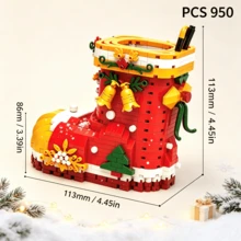 Christmas Theme Creative Handmade Assembly Toy Decor, Christmas Tree Christmas Stocking Micro Particle Building Blocks Christmas Pen Holder Christmas Toy Gift Box - Multicolor - View 8