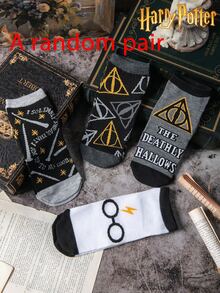 1/4 Pair Warner Bros Dark Series Geometric Pattern Street Style Colorful Fun Low-Cut Socks, Halloween Socks - Multicolor - View 9
