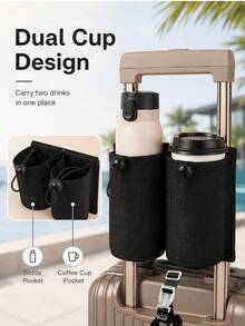 Multi‑Pocket Luggage Handle Storage Pouch, Portable Water Bottle Sleeve For Suitcase, Adjustable Luggage Binding Belt Travel Must‑Have Gear - Multicolor - View 8