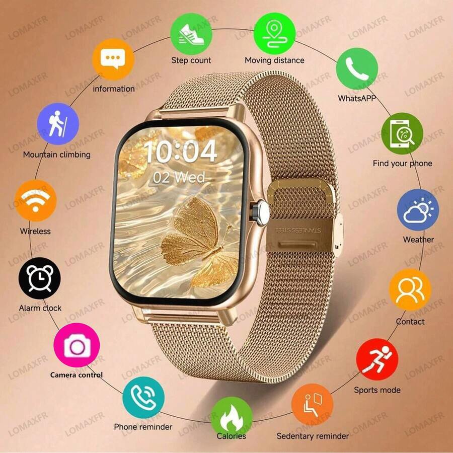 Smart Watch, Wireless Call/Dial, Multiple Sports Modes, Call Alert & Rejection, Message Reminder Display, Suitable For Men And Women, Compatible With IOS/Android
