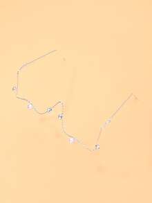outingfit 1件珍珠眼鏡框（無鏡片），百搭街頭風熱門水鑽框眼鏡，女款 - 銀色 - 查看 2