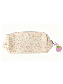 1pc Pink Floral Pencil Case, Lightweight Zipper Stationery Storage Bag, Simple Large Capacity Student Pencil Bag, Portable Pen Storage Box, Office Stationery Bag, Makeup Tool Storage Bag, Desktop Accessory, Suitable For Storing Small Items In School And Office, Pen And Pencil Storage, Daily And Travel Use Makeup Accessory Storage Bag, Back To School Season Gift - Multiple Styles - View 14