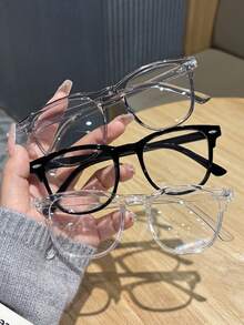 3pairs/1 Pair Personalized Retro Prescription Glasses, Suitable For Daily Reading, Commuting And Campus Life, Valentine's Day Gift - Transparent - View 10