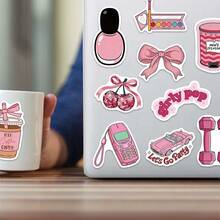 Cute Girl Style Printed Stickers, Decorative Stationery, Suitable For Books, Laptops, Water Bottles, Phone Cases, Suitcases, Guitars, Helmets, Etc. - Multicolor - View 3