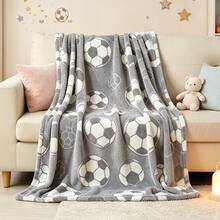 1pc This Is A Glow In The Dark Football Pattern Blanket A Comfortable Plush Blanket Suitable For Teenagers And Adults Which Can Be Used Beds Sofas And Outdoors And Can Also Serve As A Birthday And Christmas Gift - Multicolor - View 3