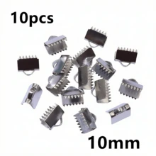 10Pcs 8-25mm Stainless Steel Crimp End Beads Buckle Tips Clasp Cord Flat Cover Clasps Connectors For DIY Jewelry Making - Ribbon Ends - View 17