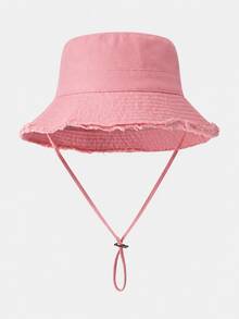 Women's Drawstring Bucket Hat With Adjustable Chin Strap, Soft Material, Windproof & Fashionable, Suitable For Travel, Beach, Vacation And Daily Casual Wear, Perfect Birthday Or Christmas Gift For Girlfriend - Multicolor - View 15