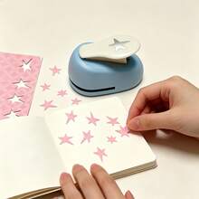 1pc Star Paper Puncher, Paper Punching & Embossing Tool, DIY Star-Shaped Handheld Punch Border, Embossing Machine, Manual Embossing Decorative Puncher, Suitable For Scrapbooking, Journaling, Stamp Card Making, Photos, Scrapbook Supplies, Journal Decoration - Off-center Star Design - View 6