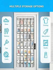 Large Capacity Door Hanging Shoe Storage Bag, Available In 40, 35, 24 Or 14 Slots. Made Of Breathable Non-Woven Fabric With Sturdy Black Frame, Dust-Proof And Moisture-Proof, Clear Visibility Of Contents. - View 12
