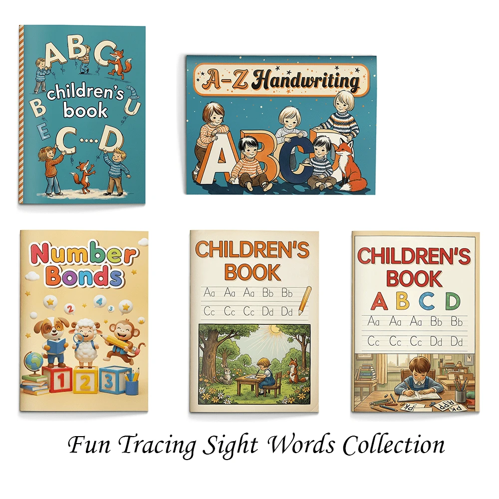 Alphabet & Number Bonds Learning Activity Notebooks, ABC A-Z Letter Recognition, Uppercase & Lowercase Tracing, Handwriting Practice, Number Decomposition & Early Math Worksheets, Fine Motor Skills, Preschool Pre-K Homeschool Classroom Supplies - Alphabet & Early Math Learning Activities - View 1