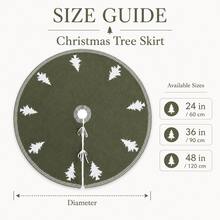 1pc White Knitted Christmas Tree Skirt With Wooden Button Closure, Cable Knit Round Tree Skirt, Farmhouse Style Christmas Tree Base Cover, Holiday Home Decor - 1PC - View 5