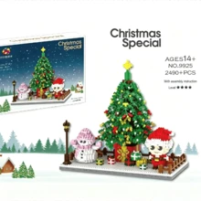 Christmas Theme Creative Handmade Assembly Toy Decor, Christmas Tree Christmas Stocking Micro Particle Building Blocks Christmas Pen Holder Christmas Toy Gift Box - Multicolor - View 12