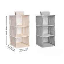 3/4/5-Tier Hanging Closet Organizer, Space-Saving, Foldable Storage. - Grey - View 6