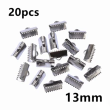20pcs Stainless Steel Crimp End Bead Buckle Tip Clasp Cord Flat Cover Clasps Diy Necklace Bracelet Connectors For Jewelry Making - Steel - View 14
