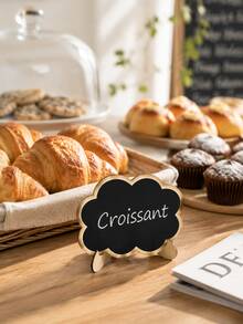10/20pcs Mini Cloud Shaped Chalkboard Signs With Wooden Stand, Reusable Blank Message Label Tags, Erasable Tabletop Place Cards For Bakery Dessert Display, Buffet, Party, Wedding, Food Price Marking Decoration - Multiple Styles - View 4
