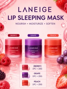 Laneige 唇部睡眠面膜 莓果口味 正裝 20g / 試用裝 3g，滋養乾燥脫皮唇部，夜間修復，適合敏感或受損唇肌 - 蘭芝睡眠唇膜 莓果味 - 查看 4