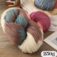 LIRISNLY 100% Wool Yarn 250g Gradient Color Hand‑Knitting Yarn Soft Warm Segment Dye Yarn For Sweater Scarf DIY Crochet Crafts - Multicolor - View 4