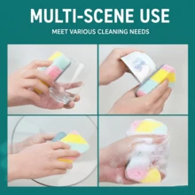 20pcs Double-Sided High Density Kitchen Scouring Pads, Nano Steel Wool Cleaning Sponge Pads, Powerful Stain, Rust And Limescale Removal Sponge Blocks, Suitable For Pots, Dishes And Dishwashing, Kitchen Cleaning Essentials, Christmas And Halloween Home Gifts - Multiple Styles - View 6