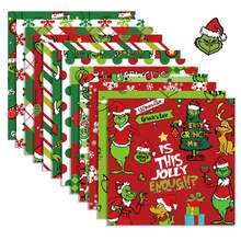 The Grinch 24pcs Green Monster Cartoon Christmas Scrapbook Material Paper Stickers Cards Background Paper - Multicolor - View 2
