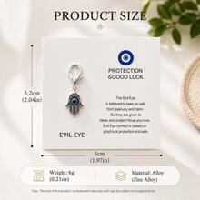 15pcs | Blue Eye Guardian Lucky Palm Keychain, Exquisite Amulet Pendant, Suitable For Backpack, Keys, Wallet Decoration, Symbolizing Peace And Good Fortune, Birthday, Graduation, Holiday Gift For Friends And Family - Evil Eye Palm Charm - View 2