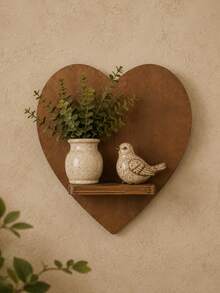 1pc Heart-Shaped Wall Hanging Storage Rack, Heart-Shaped Wall Storage Shelf, Creative Floating Display Shelf, Wall Display Board, Small Wall Hanging Display Rack, Decorative Storage Integrated Display Shelf, Minimalist Home Storage Board, Wall Small Item Storage Rack, Wall Decor Storage Shelf, Christmas Gift - Love Model - View 5