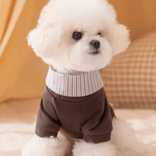 1pc Pet Warm Bear Cute Plaid Sweatshirt, Dog Clothes Cat Clothes With Leash Attachment - Multicolor - View 7